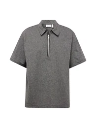 Poloshirt 'Dejan' hellgrau / schwarz