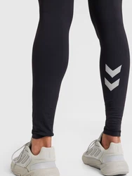 Hummel Leggings Hmlrun Tight hellgrau/schwarz