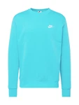 Nike Sportswear Sweatshirt 'Club Fleece' türkis/weiß Nike Sportswear Sweatshirt 'Club Fleece' türkis/weiß
