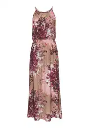 Letní šaty světle hnědá / tmavě hnědá / vínově červená / bílá