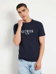 GUESS T-Shirt navy/grün/offwhite