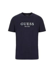 GUESS T-Shirt navy/grün/offwhite