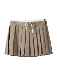 Sukně tmavě béžová / bílá