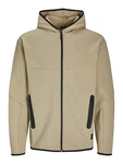 JACK & JONES Sweatjacke Fusion dunkelbeige/schwarz