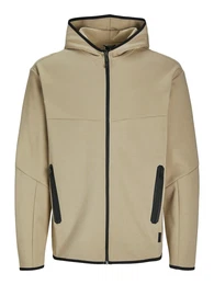 Sweatjacke 'JCOFusion' dunkelbeige / schwarz