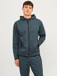 JACK & JONES Sweatjacke Fusion cyanblau/schwarz