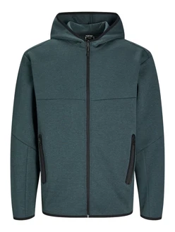 JACK & JONES Sweatjacke Fusion cyanblau/schwarz
