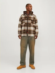 JACK & JONES JORVesterbro Hemd/Jacke schoko/hellbraun/offwhite