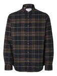 SELECTED HOMME Hemd Owen braun/schwarz/offwhite