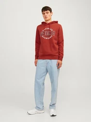 JACK & JONES Sweatshirt marine/rostrot/wei