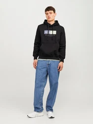 JACK & JONES Sweatshirt Frederiksberg saphir/pastellgrn/schwarz/wei