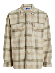 JACK & JONES JORVesterbro Hemd/Jacke beige/oliv/wollwei