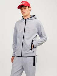 JACK & JONES Sweatjacke Fusion hellgrau