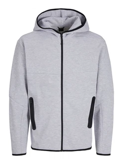 JACK & JONES Sweatjacke Fusion hellgrau