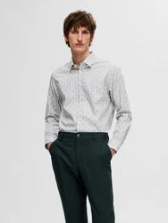 SELECTED HOMME Hemd SLHSoho-Ethan hellbeige/enzian/hellgrau/wei
