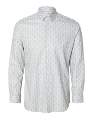 SELECTED HOMME Hemd SLHSoho-Ethan hellbeige/enzian/hellgrau/wei