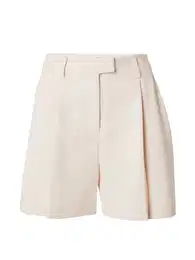 Kalhoty se sklady v pase krémová