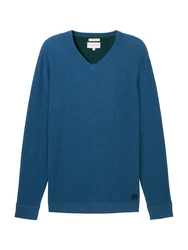 TOM TAILOR Pullover Strickpullover (1-tlg) blau