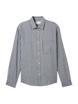 TOM TAILOR Denim Hemd Langarm  navy / offwhite
