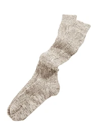 Trachtenstutzen beige / braun / wollweiß