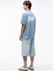 Pull&Bear T-Shirt hellblau/weiß
