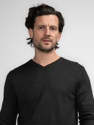 Petrol Industries Pullover 'Atka' Men Knitwear V-Ausschnitt Basic schwarz