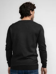 Petrol Industries Pullover 'Atka' Men Knitwear V-Ausschnitt Basic schwarz