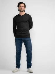 Petrol Industries Pullover 'Atka' Men Knitwear V-Ausschnitt Basic schwarz
