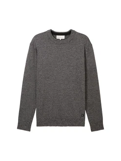 TOM TAILOR DENIM Pullover anthrazit/schwarz