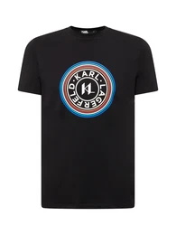 T-Shirt azur / orange / schwarz / wei