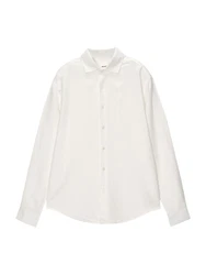 Pull&Bear Hemd Weiß/Khaki