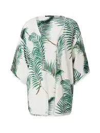 Kimono hnědá / zelená / bílá