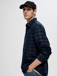 SELECTED HOMME Hemd beige/marine