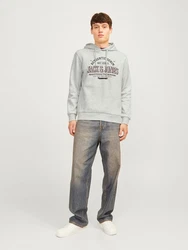 JACK & JONES Sweatshirt marine/weinrot/weimeliert
