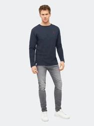 Derbe Langarmhemd Basic Kippes Basic dunkelblau/rot