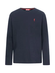 Derbe Langarmhemd Basic Kippes Basic dunkelblau/rot