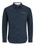 JACK & JONES Hemd Remy nachtblau/weiß
