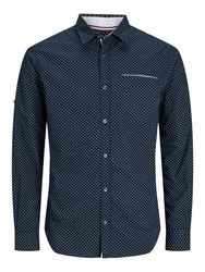 JACK & JONES Hemd Remy nachtblau/weiß