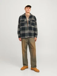 JACK & JONES JORVesterbro Hemd/Jacke oliv/schwarz/weiß