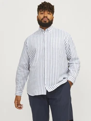 Jack & Jones Langarmhemd Oxford nachtblau/weiß