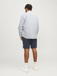 Jack & Jones Langarmhemd Oxford nachtblau/weiß