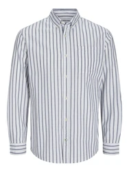 Jack & Jones Langarmhemd Oxford nachtblau/weiß
