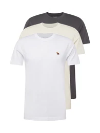 T-Shirt beige / dunkelgrau / offwhite