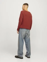 JACK & JONES Pullover 'JJEHill' blutrot