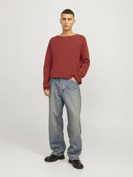 JACK & JONES Pullover 'JJEHill' blutrot