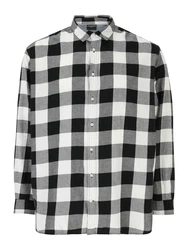Jack & Jones Plus Hemd JJEGINGHAM grau/schwarz/weiß