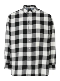 Plus Hemd 'JJGingham' grau / schwarz / wei