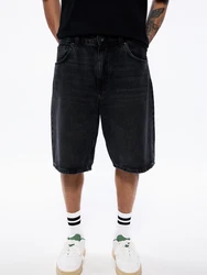 Pull&Bear Shorts Jeans schwarz