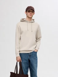 SELECTED HOMME Sweatshirt Hoodie SLHEMANUEL SOFT HOOD SWEAT creme