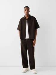 Bershka Hose dunkelbraun